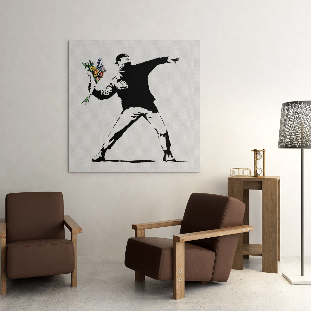 Banksy Flower Thrower Canvas