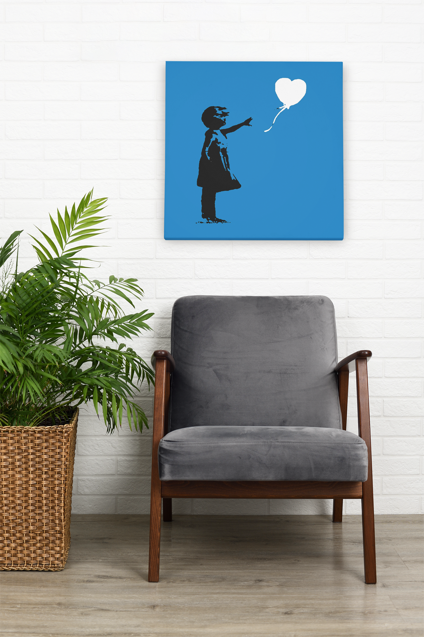 Banksy Blue Balloon Girl Canvas