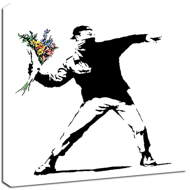 Banksy Flower Thrower Canvas