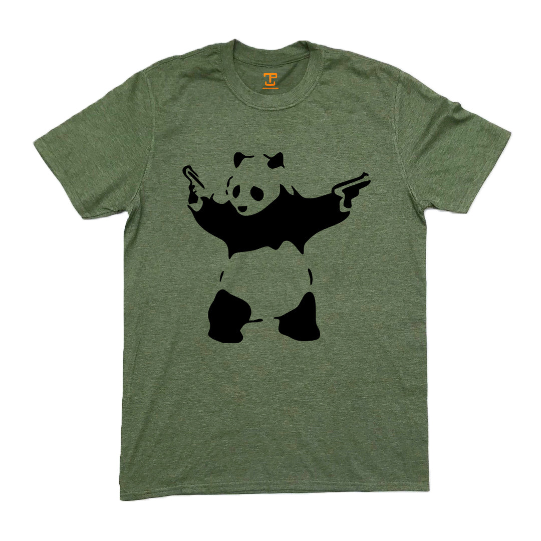 Banksy Panda With Guns Mens T-Shirt