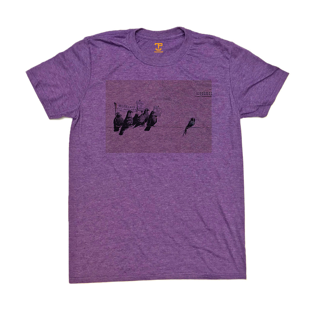 Banksy Immigration Birds Mens T-Shirt