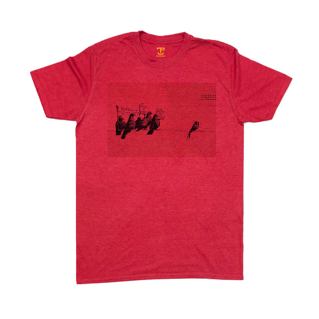 Banksy Immigration Birds Mens T-Shirt