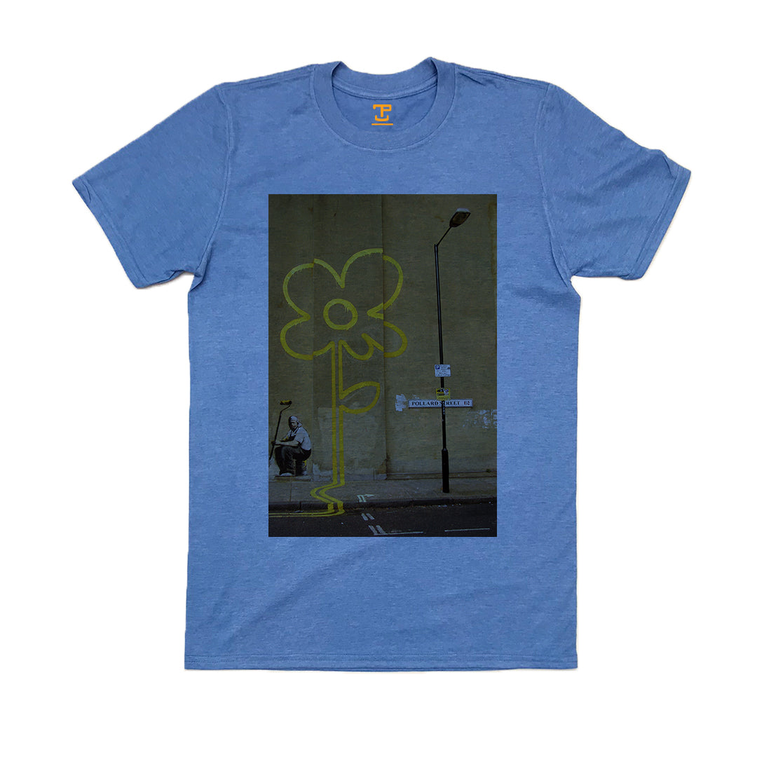 Banksy Yellow Flower Mens T-Shirt