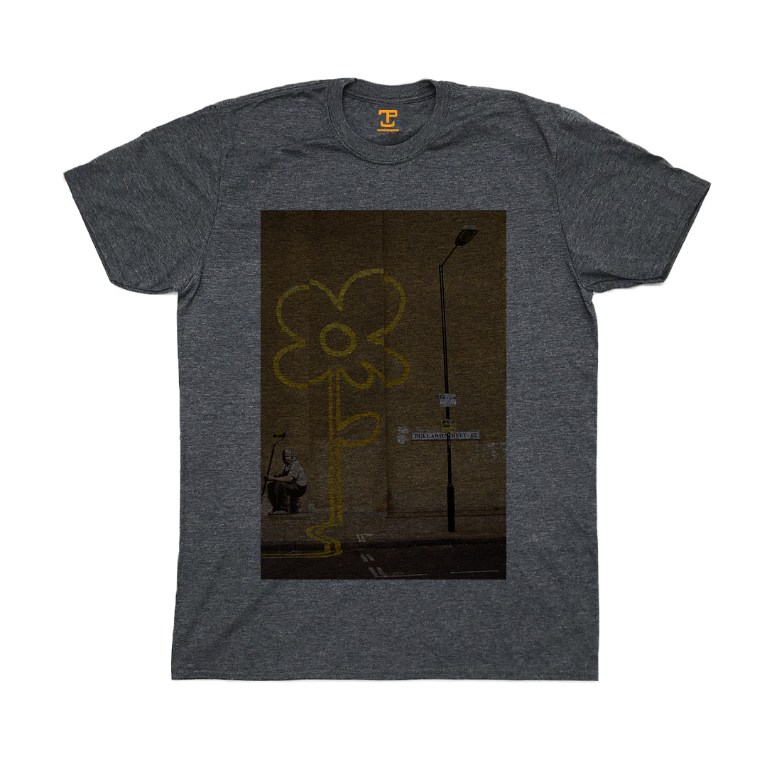 Banksy Yellow Flower Mens T-Shirt