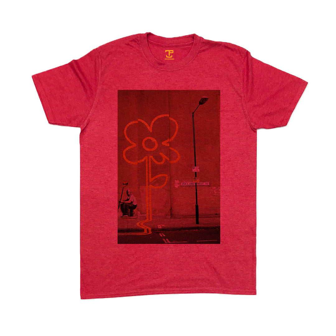 Banksy Yellow Flower Mens T-Shirt