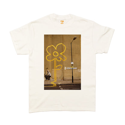 Banksy Yellow Flower Mens T-Shirt