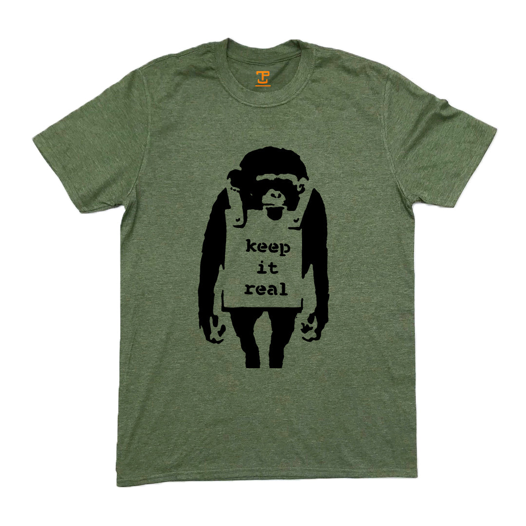 Banksy Keep It Real Mens T-Shirt