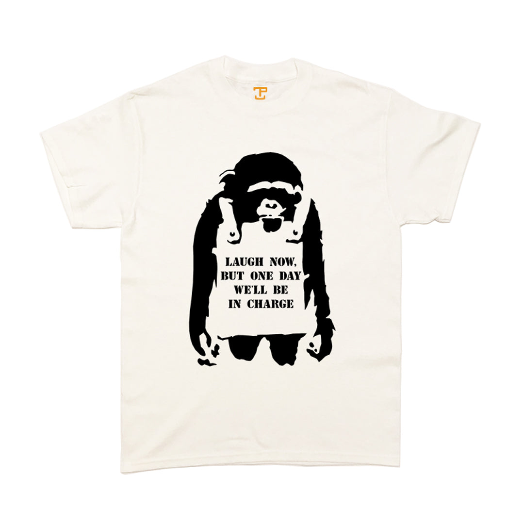 Banksy Laugh Now Mens T-Shirt
