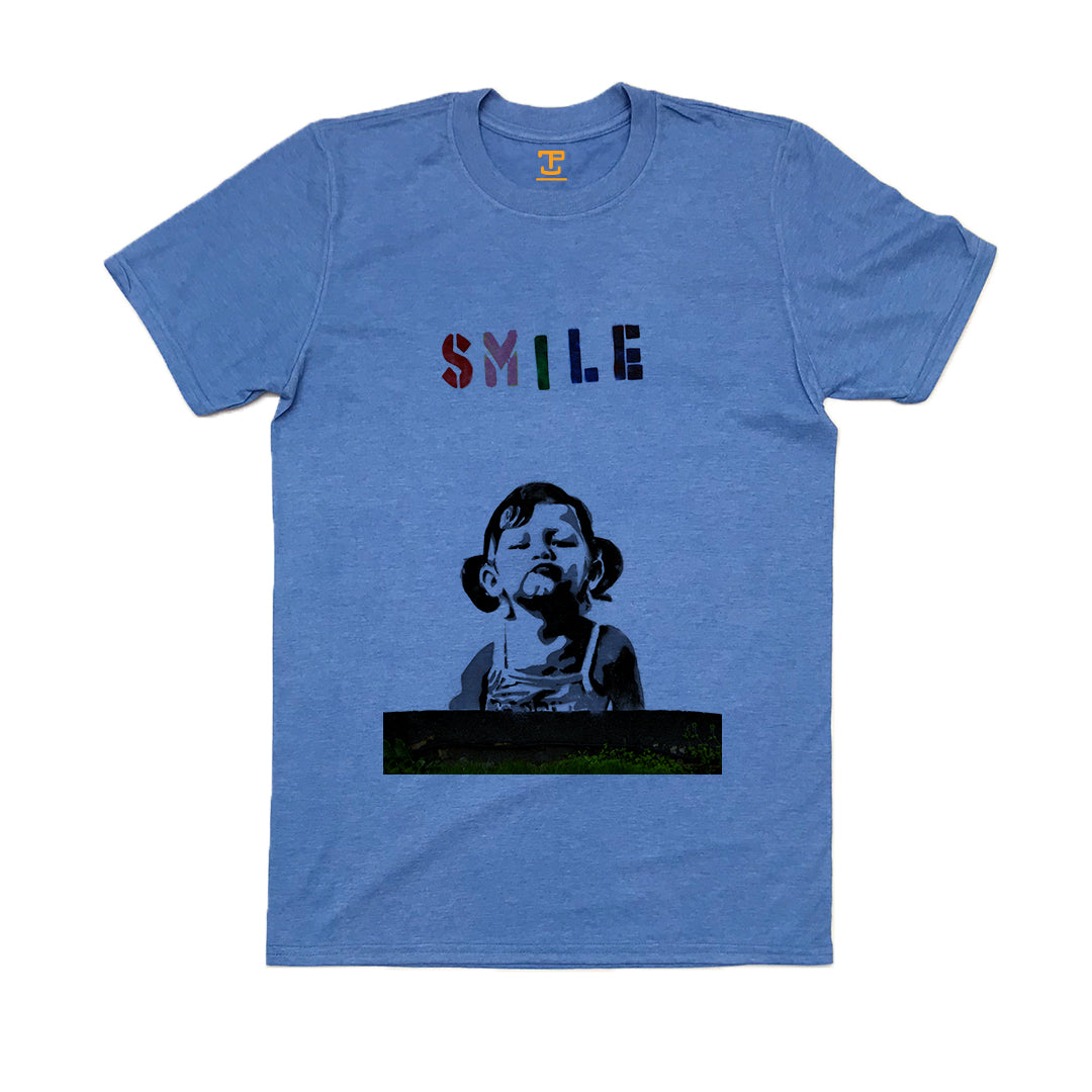 Banksy Smile Girl Mens T-Shirt