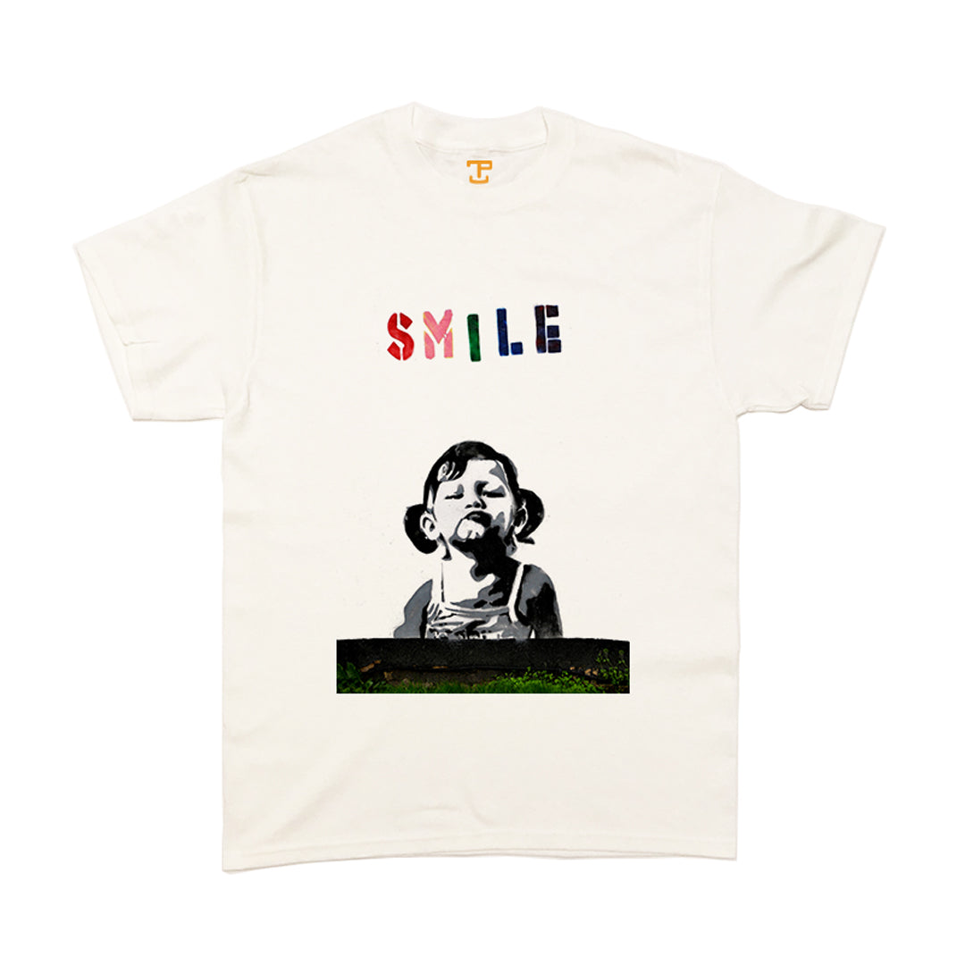 Banksy Smile Girl Mens T-Shirt