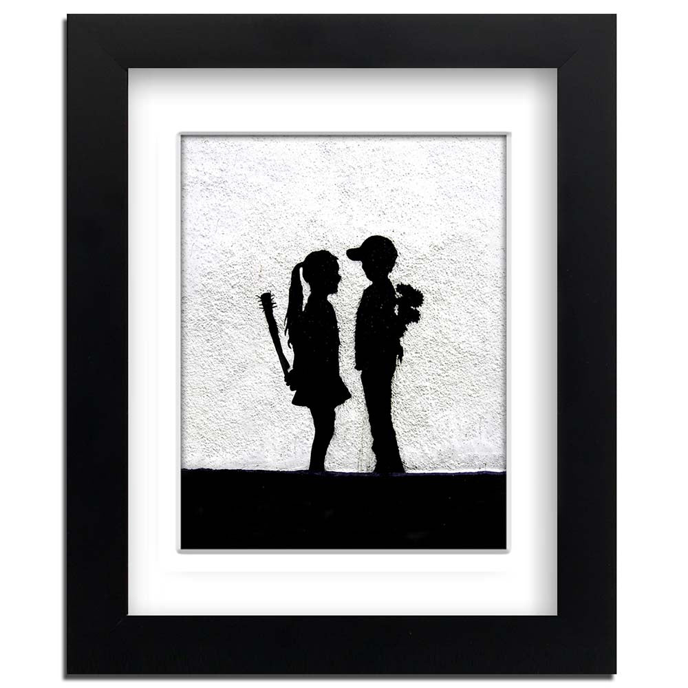 Banksy Boy Meets Girl Framed art print with mount