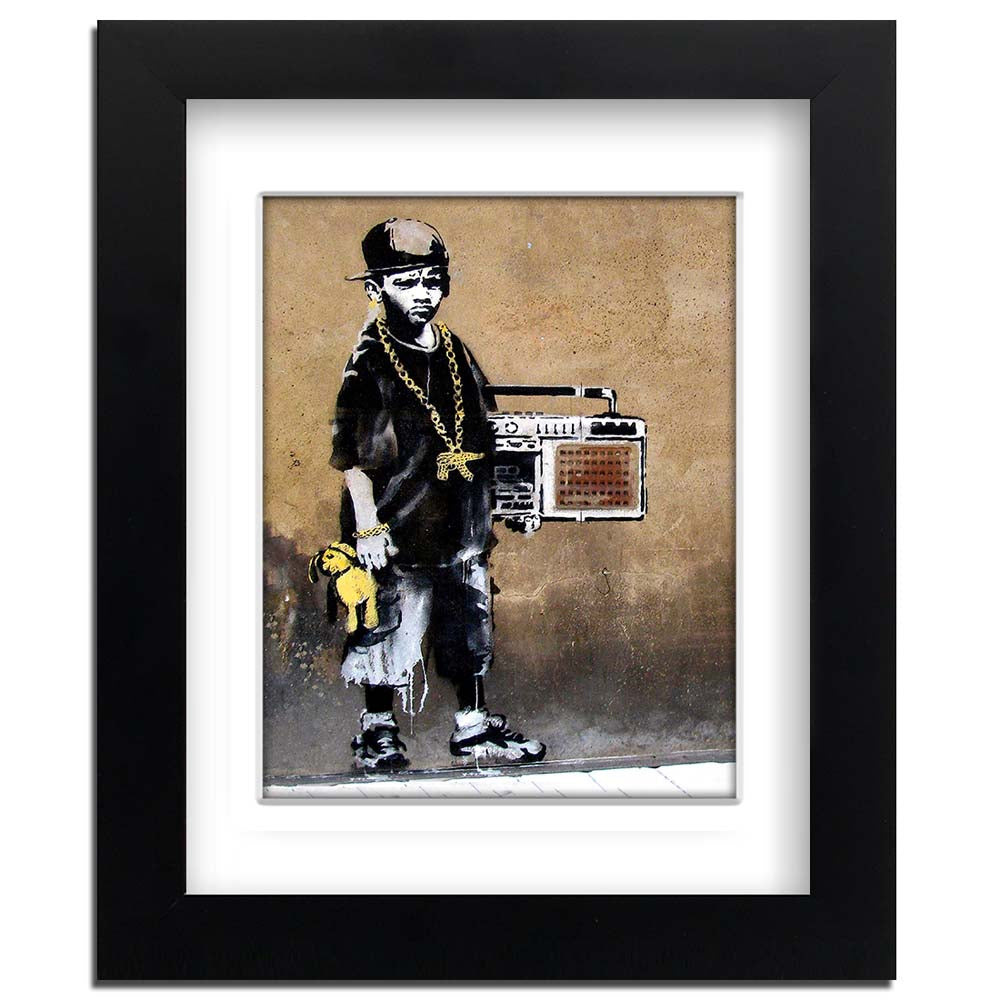 Bansky Beat Boy Framed art print with mount