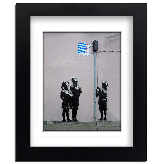 Banksy Tesco Bag Flag Framed art print with mount