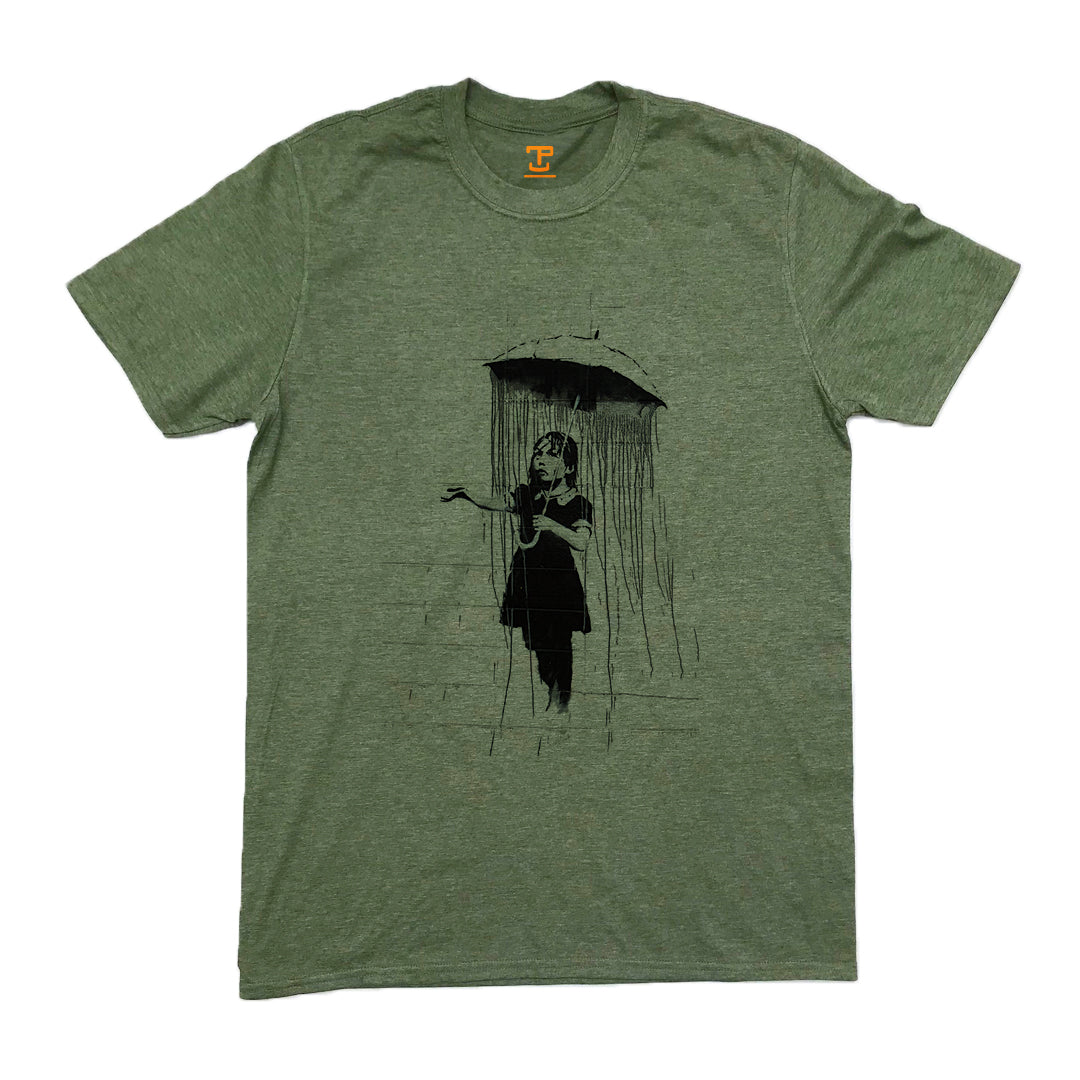 Banksy Umbrella Girl Mens T-Shirt