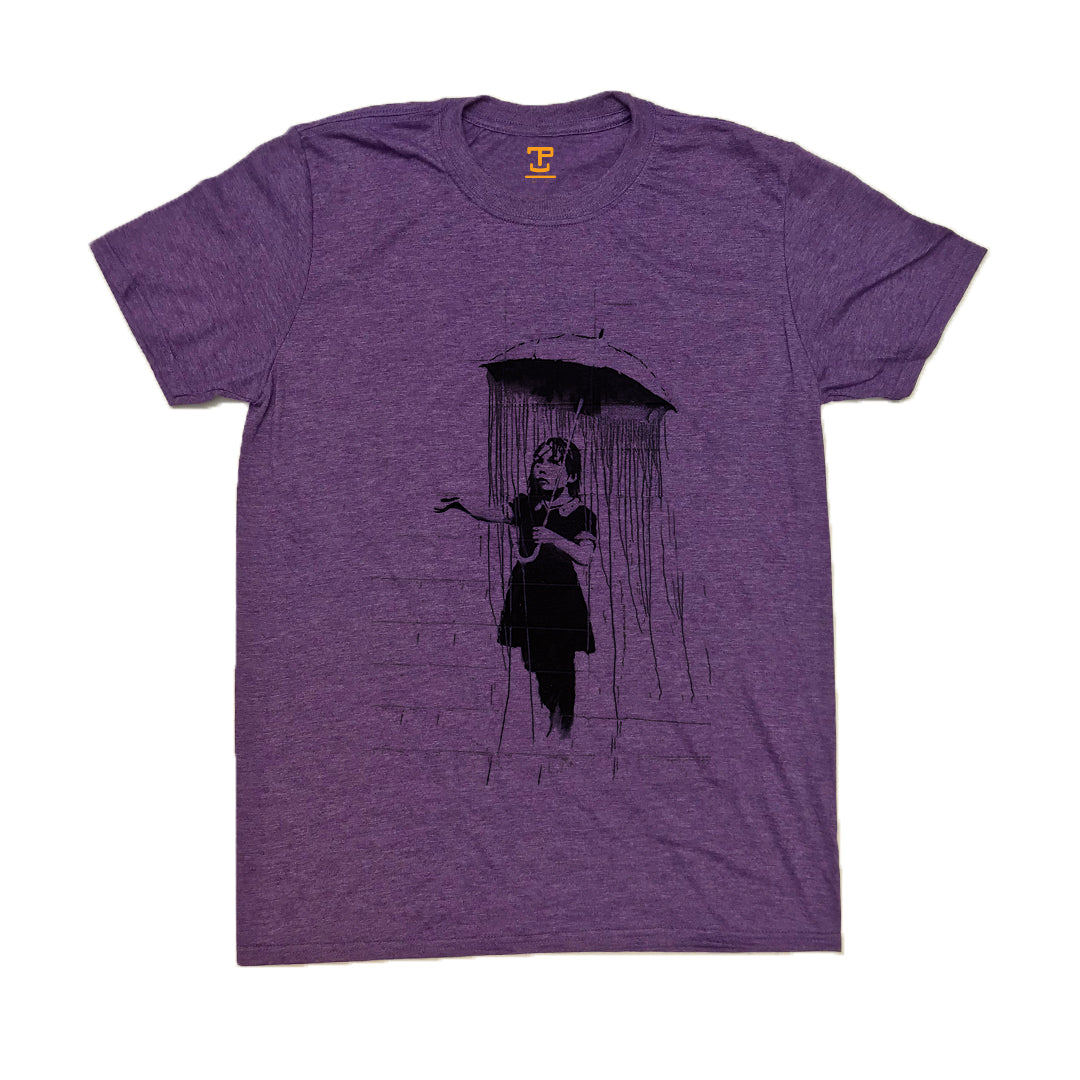 Banksy Umbrella Girl Mens T-Shirt