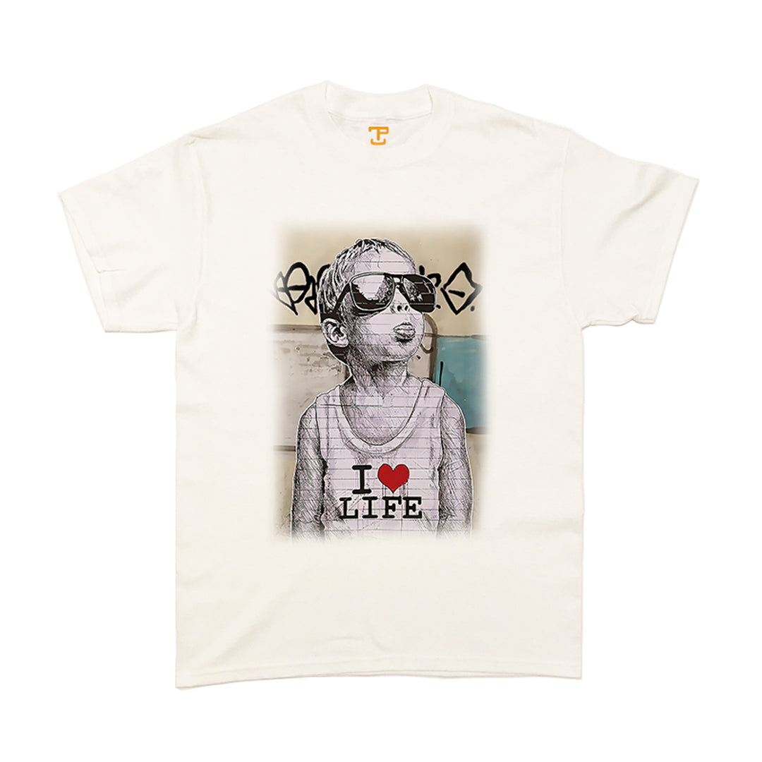 Banksy I Love Life Boy (Faded) Mens T-Shirt