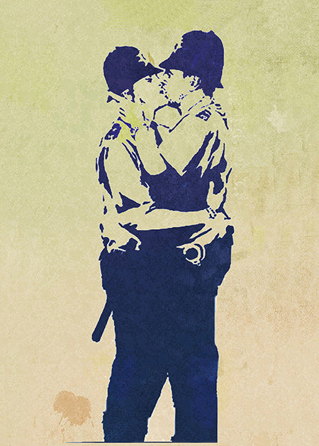 Banksy Kissing Cops Poster