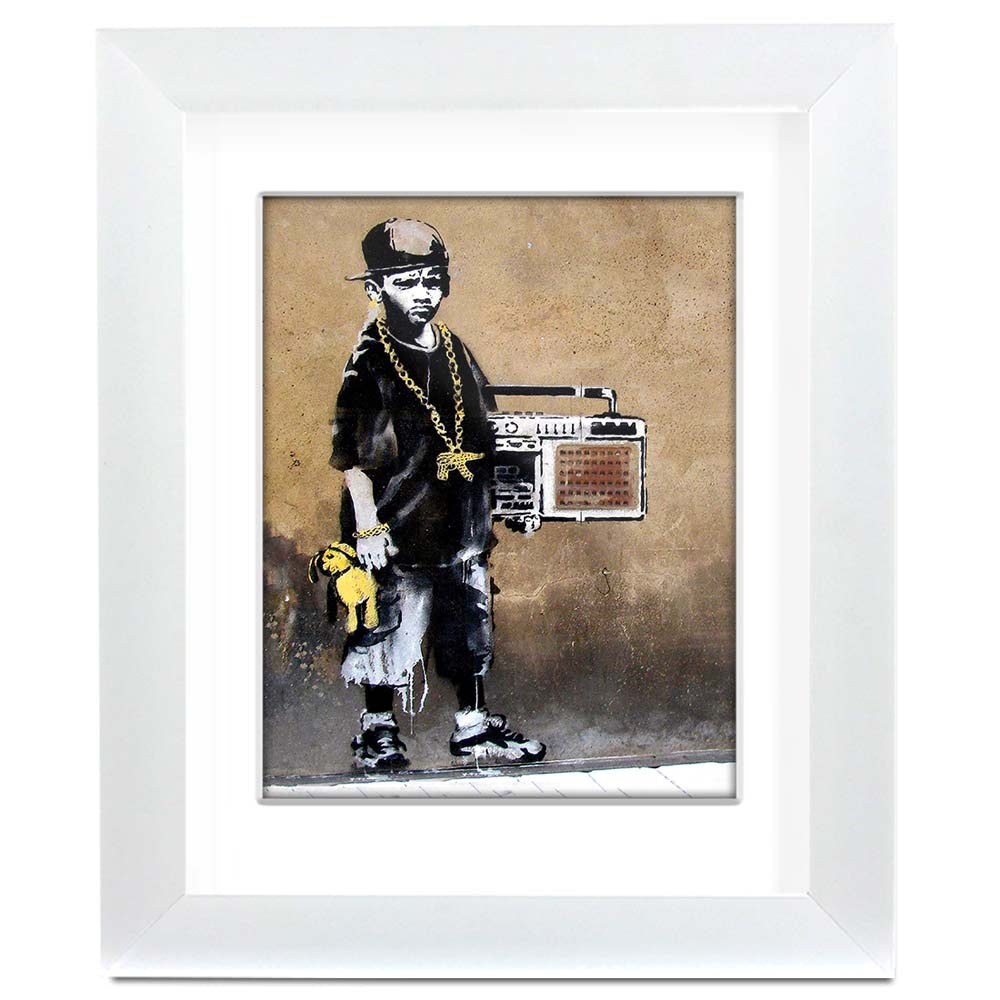 Bansky Beat Boy Framed art print with mount