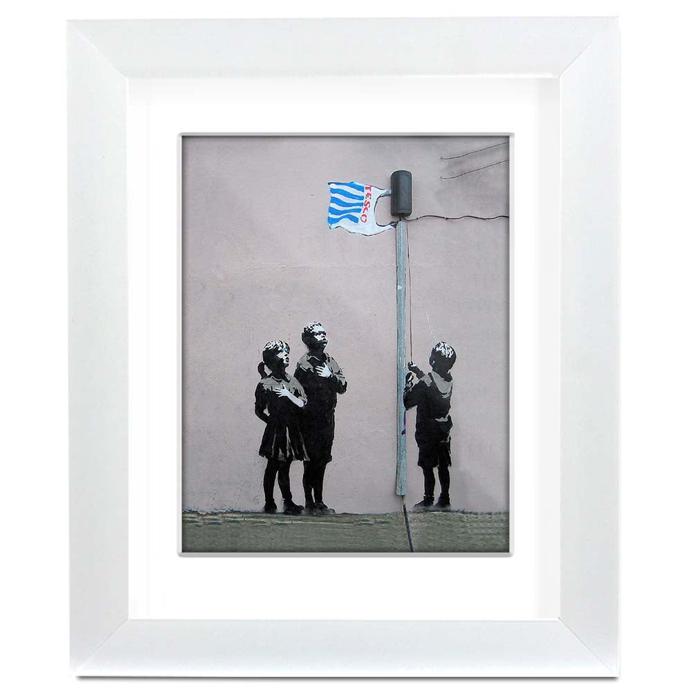 Banksy Tesco Bag Flag Framed art print with mount