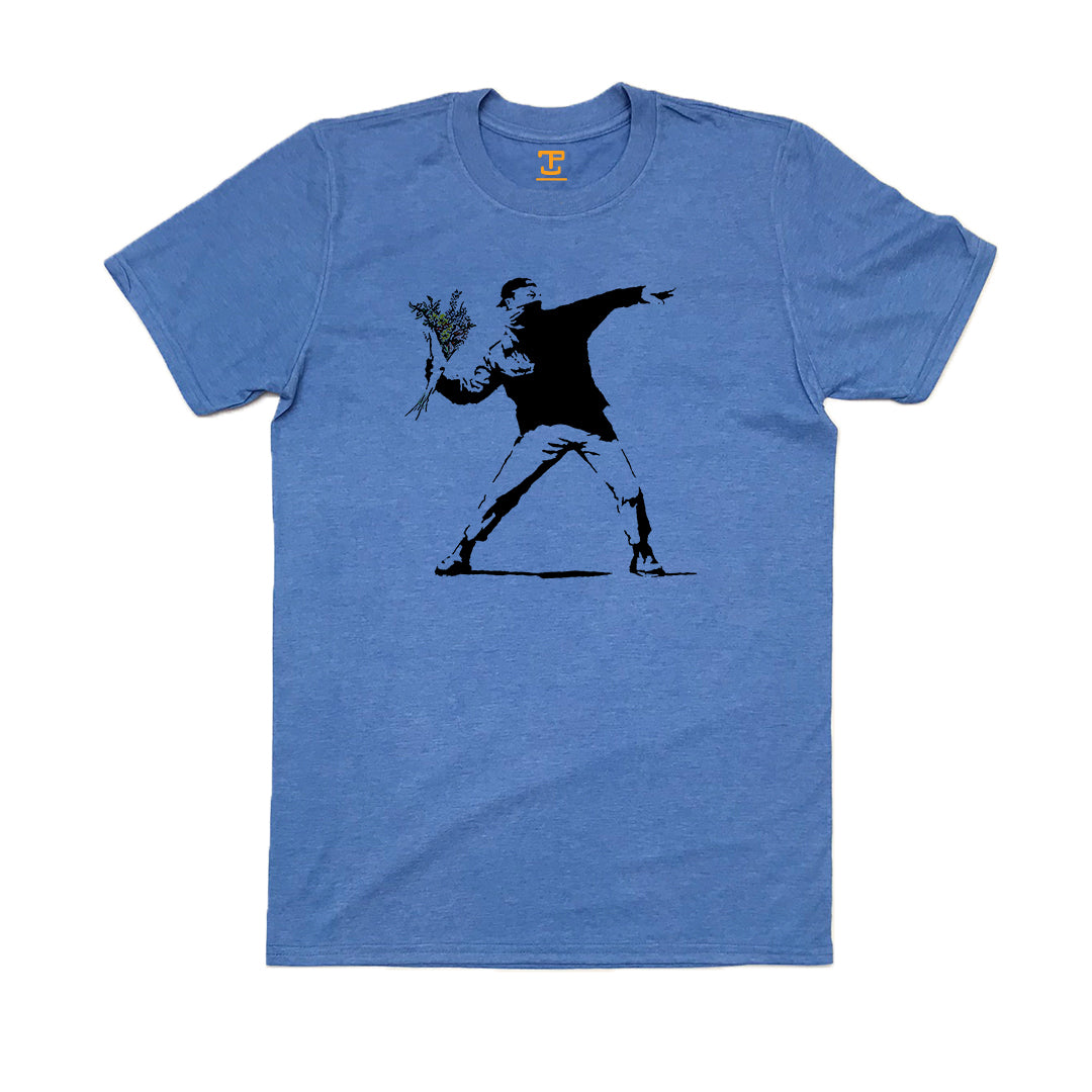 Banksy Flower Thrower Mens T-Shirt
