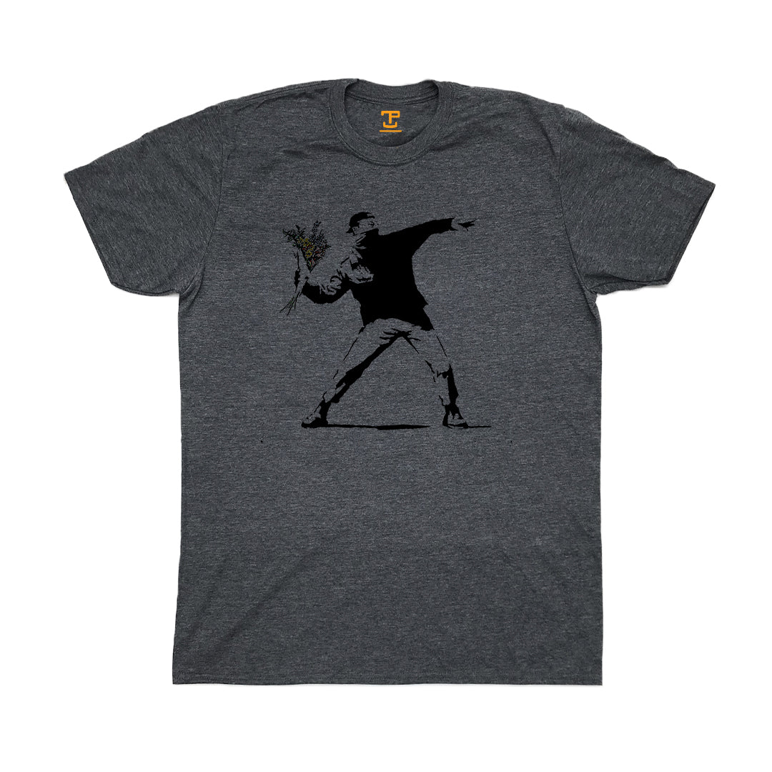 Banksy Flower Thrower Mens T-Shirt