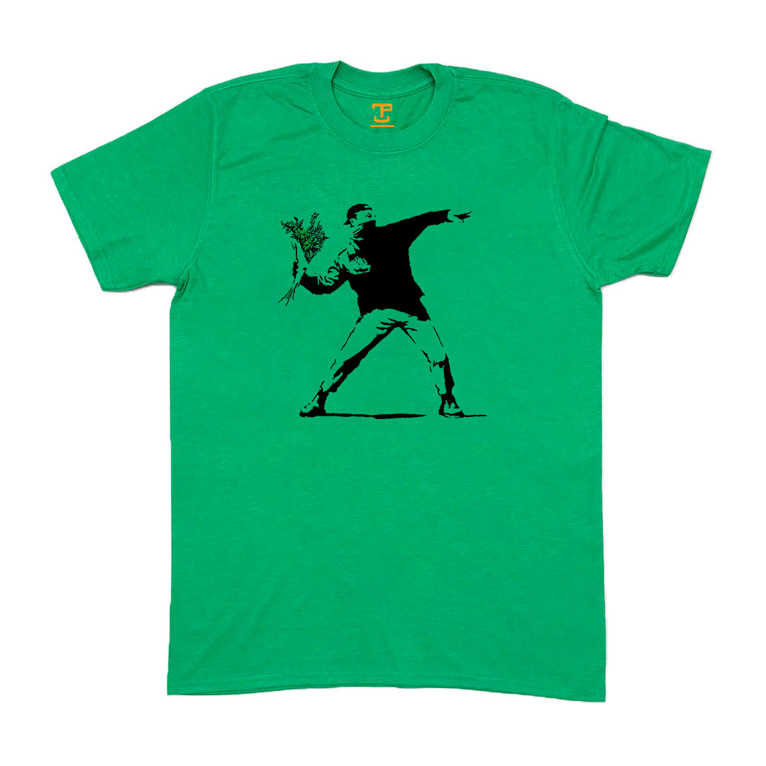 Banksy Flower Thrower Mens T-Shirt