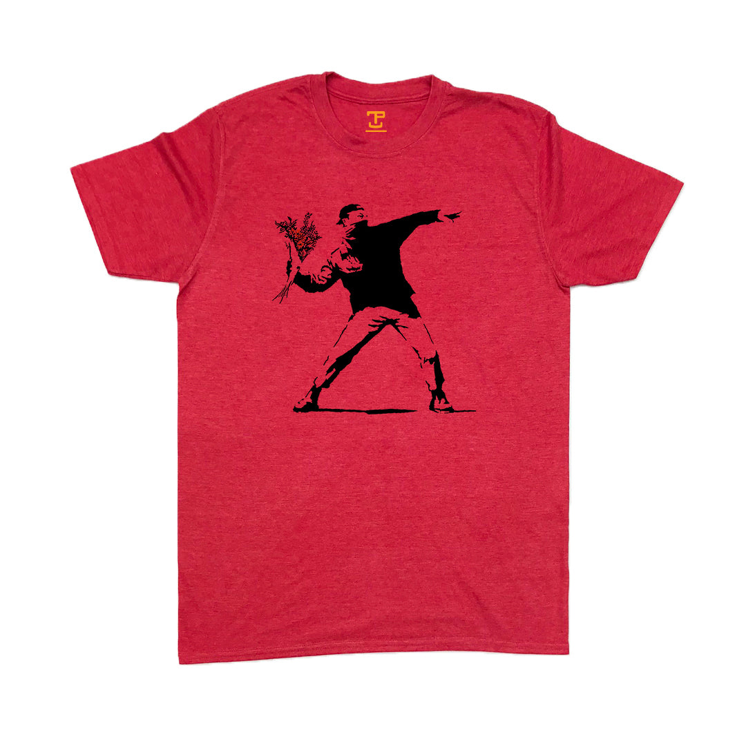 Banksy Flower Thrower Mens T-Shirt