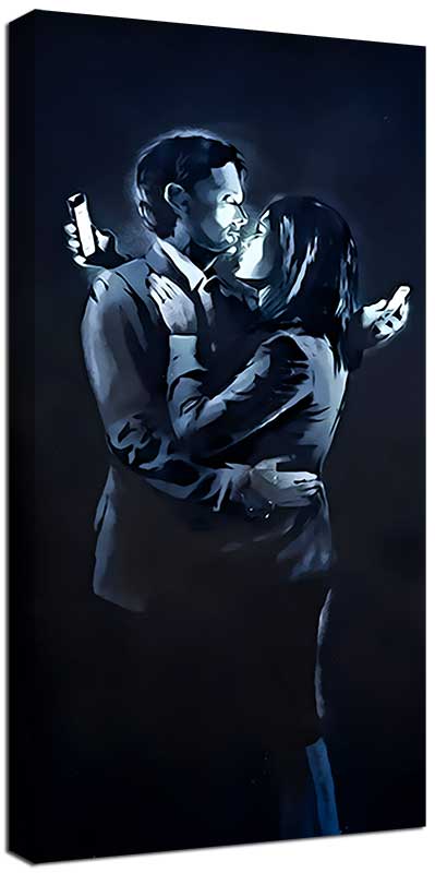 Banksy Mobile Phone Lovers Canvas