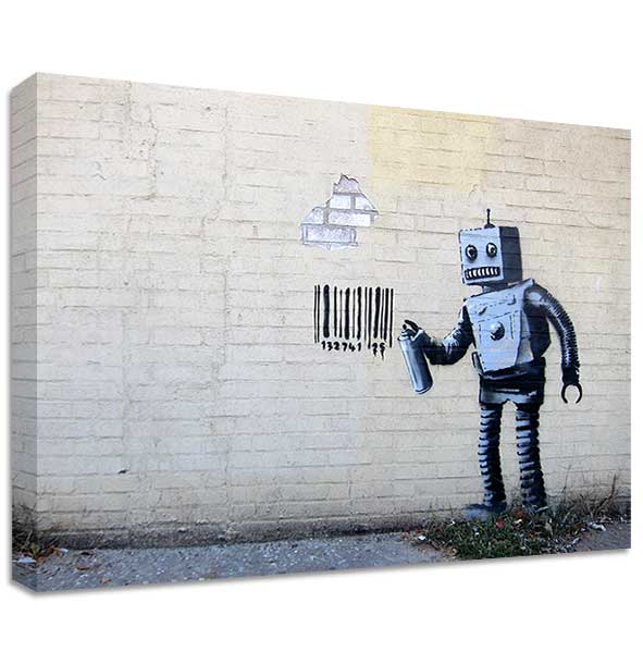 Banksy NY Robot Canvas