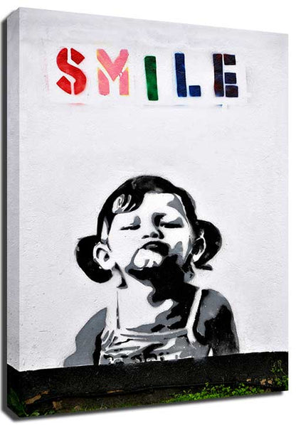 Banksy Smile Girl Canvas