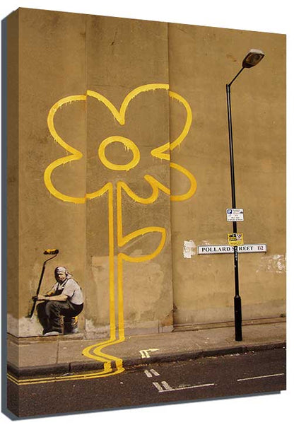 Banksy Yellow Flower Canvas
