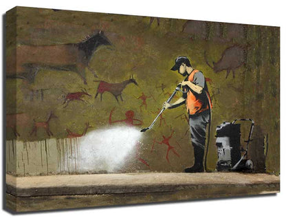 Banksy Graffiti Cleaner Canvas