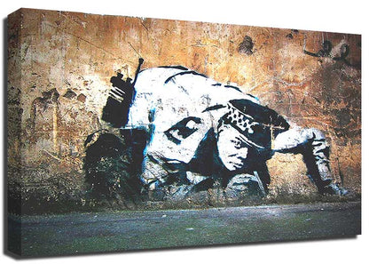 Banksy Cop Sniff Canvas