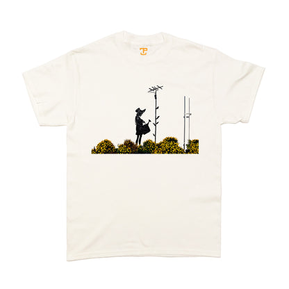Banksy Flower Aerial Mens T-Shirt
