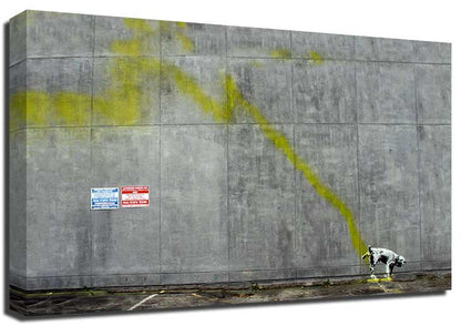 Banksy Pissing Dog Canvas