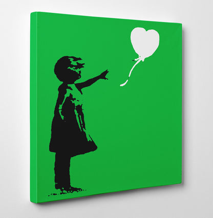 Banksy Green Balloon Girl Canvas