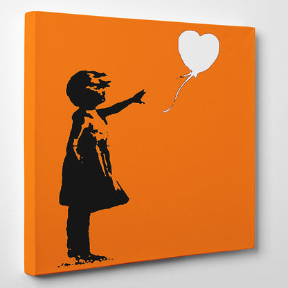 Banksy Orange Balloon Girl Canvas