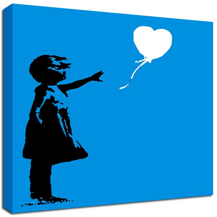 Banksy Blue Balloon Girl Canvas