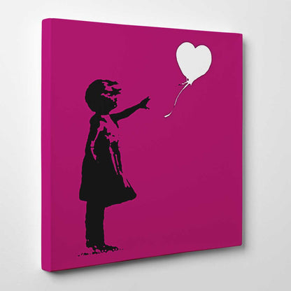 Banksy Purple Balloon Girl Canvas
