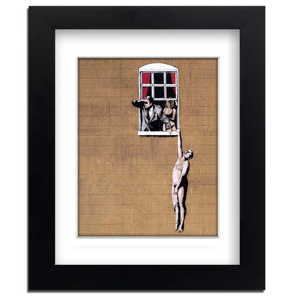 Banksy Cheating Framed art print with mount