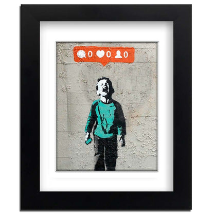 Banksy Instagram Framed art print with mount