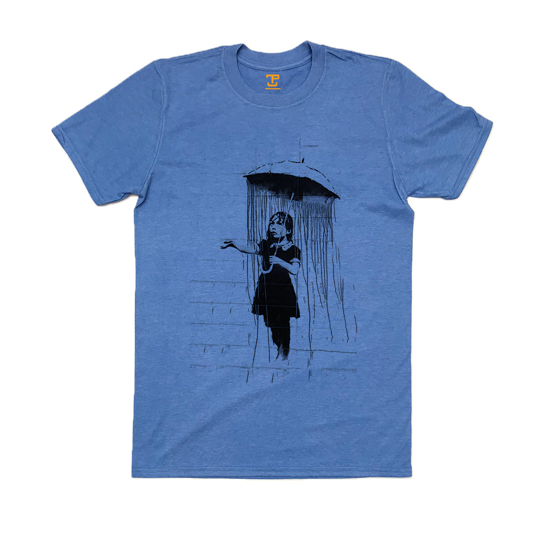 Banksy Umbrella Girl Mens T-Shirt