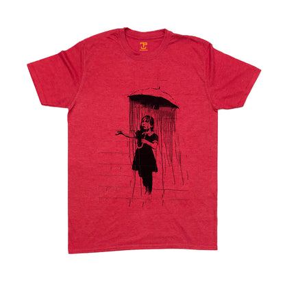 Banksy Umbrella Girl Mens T-Shirt
