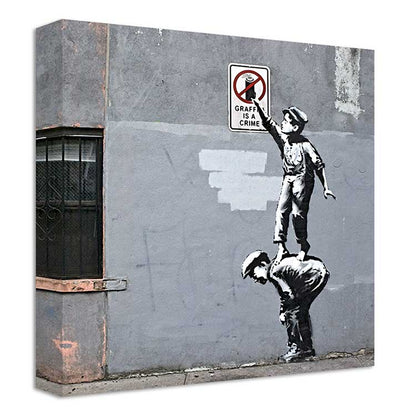Banksy Graffiti is a Crime canvas
