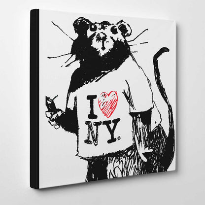 Banksy I Love NY Rat canvas