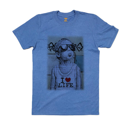 Banksy I Love Life Boy (Faded) Mens T-Shirt