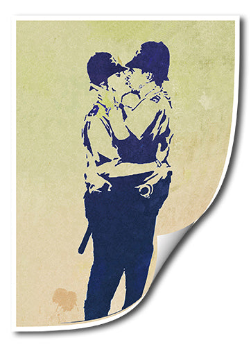 Banksy Kissing Cops Poster