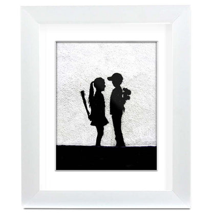Banksy Boy Meets Girl Framed art print with mount