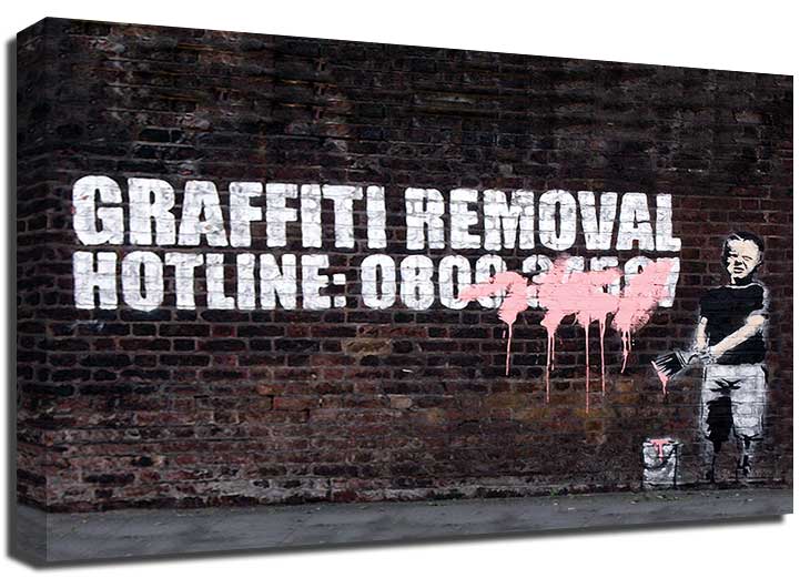 Banksy Graffiti Removal Canvas