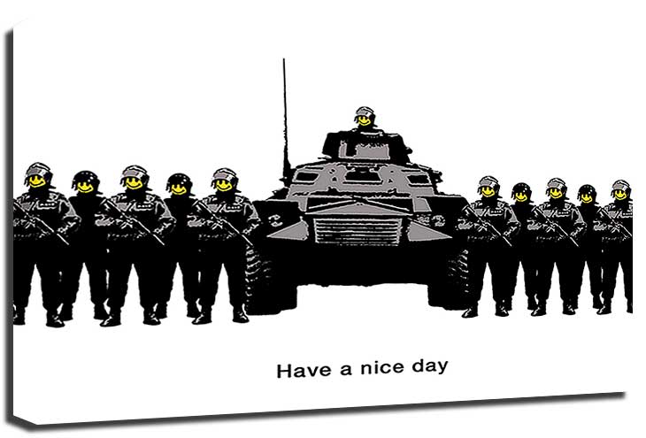 Banksy Have a Nice Day Canvas
